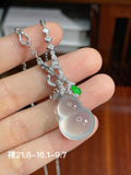 Dây chuyền cổ xương đào hồ lô băng cao cấp, hoàn hảo, khảm 18k vàng, không thương lượng giá, khuyến khích mạnh mẽ (wg0022688)