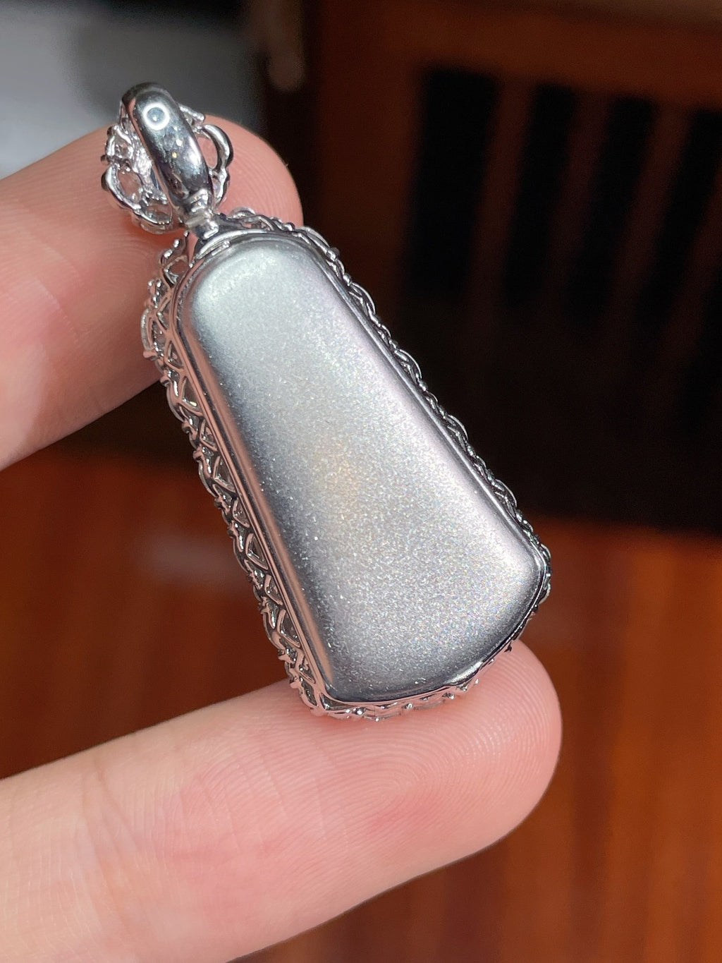 Mặt dây chuyền Bình An Vô Sự bằng ngọc băng cao cấp hoàn hảo, đính vàng 18k, không mặc cả, khuyến nghị mạnh mẽ (wg0023069)