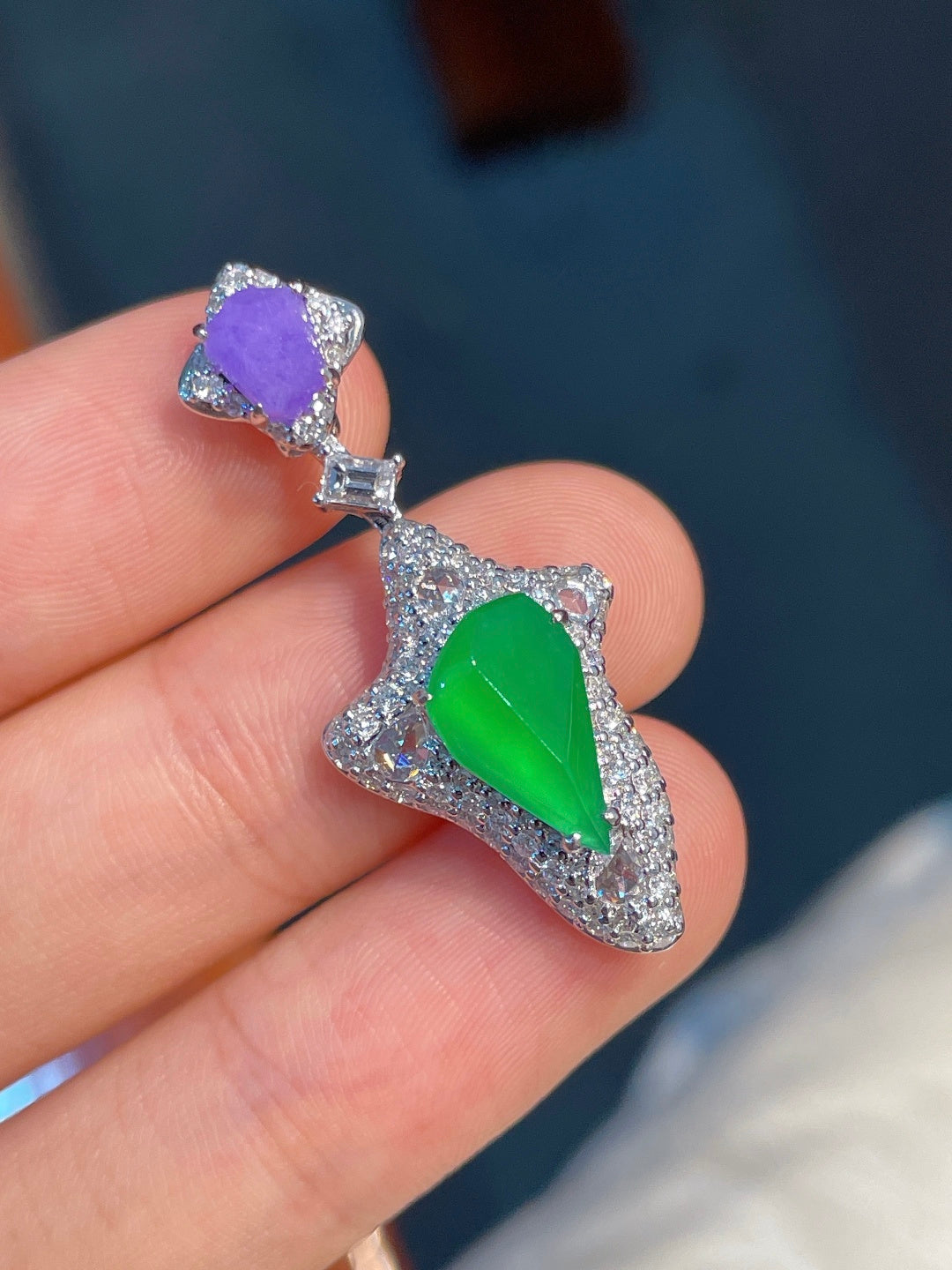 Mặt dây dương lục hoàn hảo khảm vàng 18k không mặc cả khuyến nghị mạnh mẽ (wg0023240)