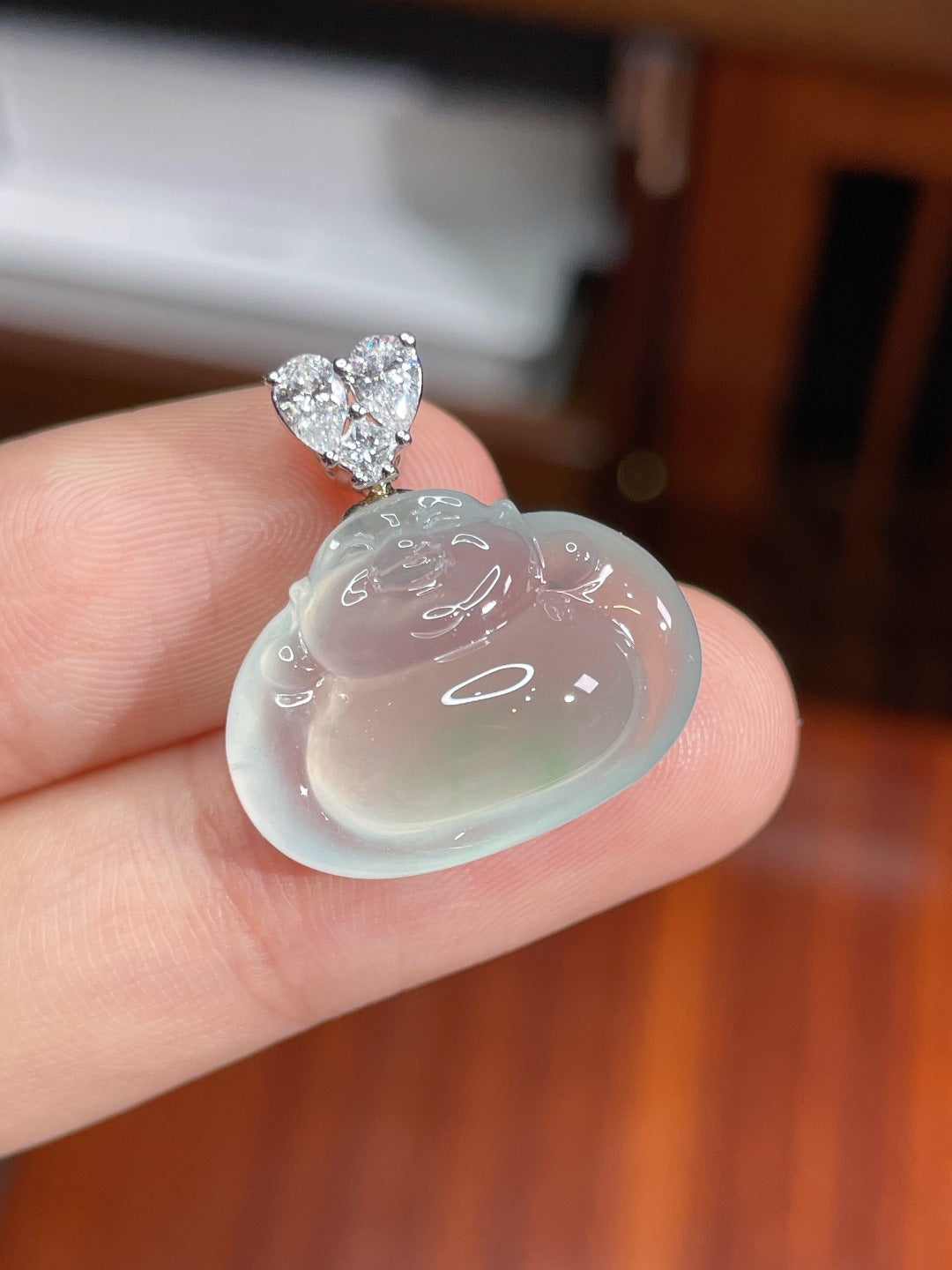 Mặt Phật Ngọc Băng Lục Hoàn Hảo Mạ Vàng 18K Không Mặc Cả Khuyến Nghị Mạnh (wg0023239)