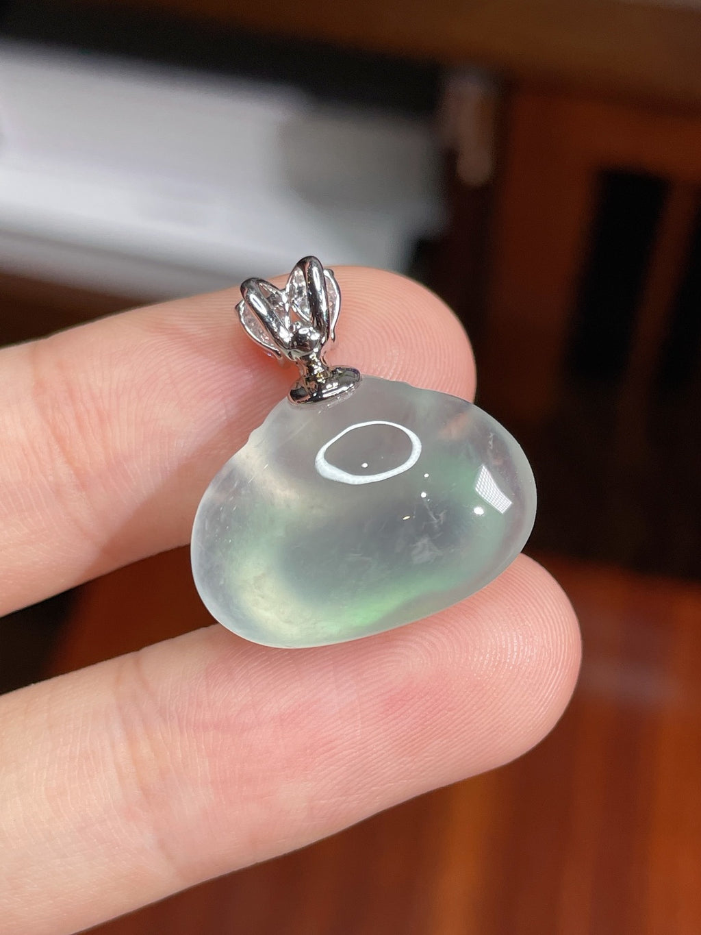 Mặt Phật Ngọc Băng Lục Hoàn Hảo Mạ Vàng 18K Không Mặc Cả Khuyến Nghị Mạnh (wg0023239)