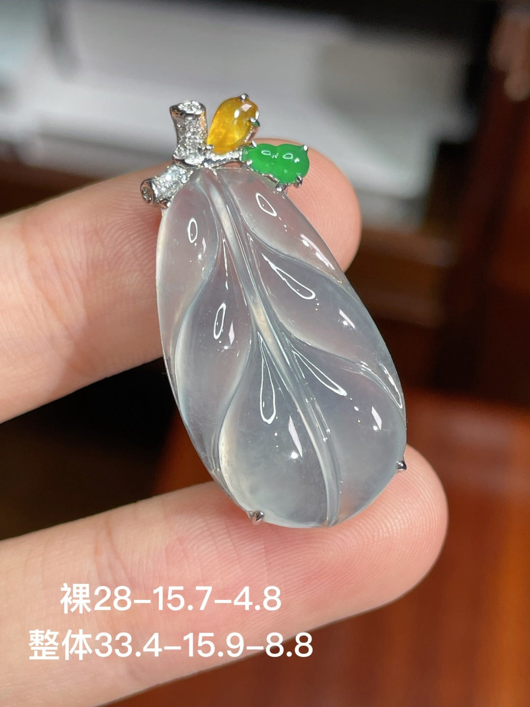 Mặt dây lá băng cao cấp hoàn hảo mạ vàng 18k không mặc cả khuyến nghị mạnh mẽ (wg0023236)