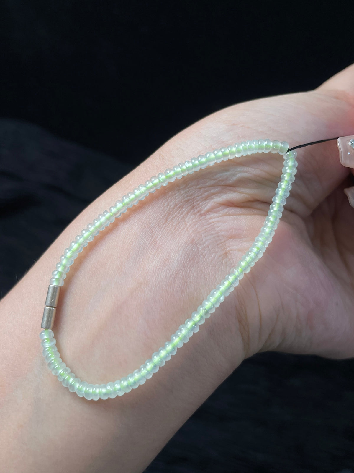 Vòng tay Ngọc Phỉ Thúy tự nhiên kèm hộp quà + giấy chứng nhận kích thước 3.3mm mã số: 7-7DD (wg0024380)