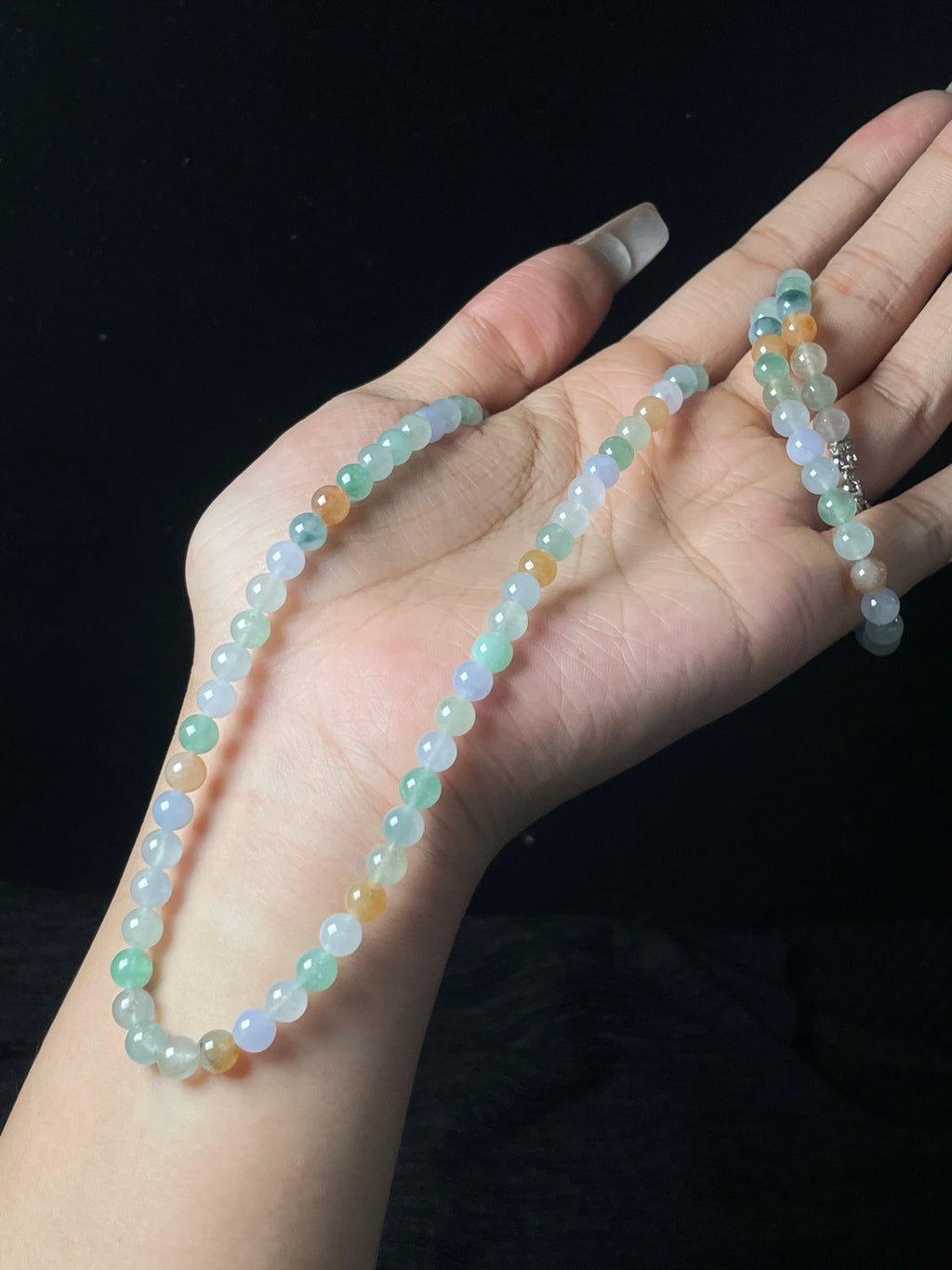 Chuỗi hạt ngọc phỉ thúy tự nhiên kèm hộp quà + giấy chứng nhận, size 6, mã số: 7-7DD (wg0024608)