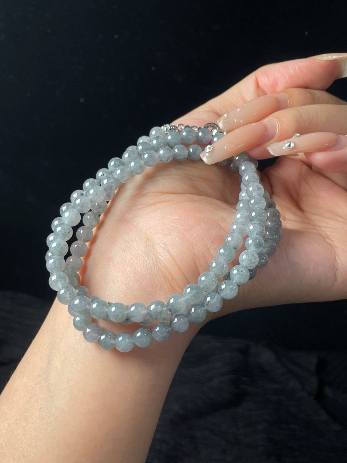 Vòng tay ngọc bích thiên nhiên - Tặng kèm hộp quà + chứng chỉ - Hạt 6mm - Mã số: 7-7DD (wg0024605)