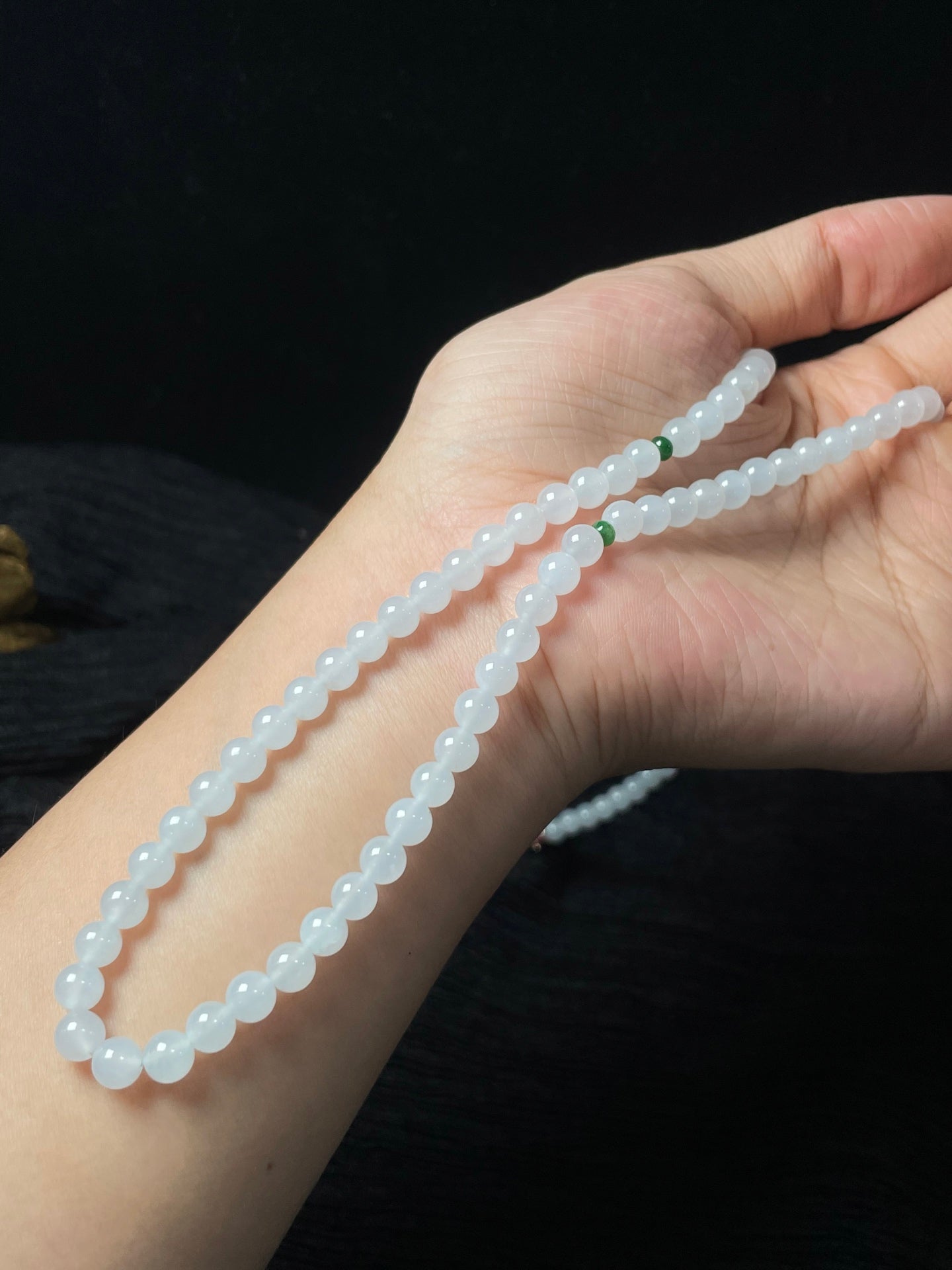 Chuỗi hạt ngọc phỉ thúy tự nhiên kèm hộp quà + chứng chỉ size 6, mã số: 7-7DD (wg0024604)