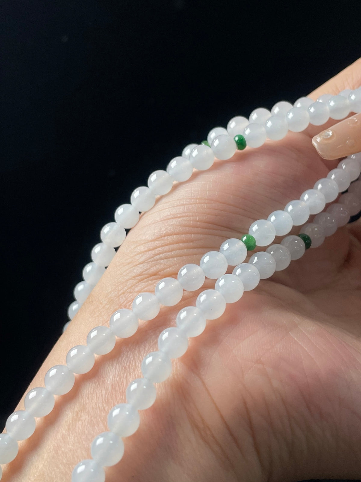 Chuỗi hạt ngọc phỉ thúy tự nhiên kèm hộp quà + chứng chỉ size 6, mã số: 7-7DD (wg0024604)