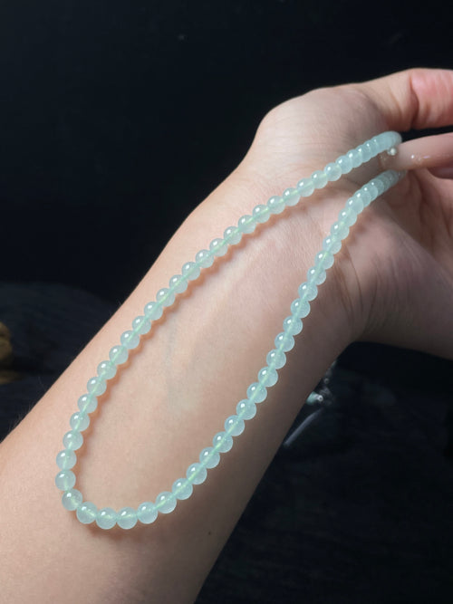Chuỗi hạt ngọc phỉ thúy thiên nhiên kèm hộp quà + chứng chỉ size 5 mã số: 7-7DD (wg0024600)
