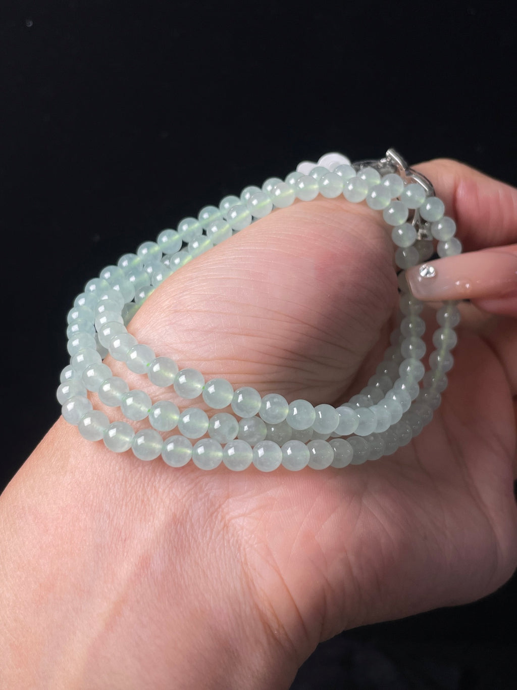 Chuỗi hạt ngọc phỉ thúy thiên nhiên kèm hộp quà + chứng chỉ size 5 mã số: 7-7DD (wg0024600)